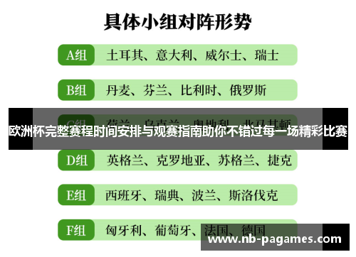 欧洲杯完整赛程时间安排与观赛指南助你不错过每一场精彩比赛 欧洲杯完整赛程时间安排与观赛指南助你不错过每一场精彩比赛